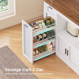 Itaar 71" Pantry Cabinet with Charging Station and LED Light, Kitchen Pantry Cabinet with Microwave Stand, 47.2" Wide Kitchen Storage Cabinets with Storage Cart 3 Tier for Dining Room, White Itaar
