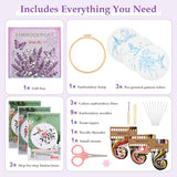Embroidery Kit for Beginners,3 Pack Hummingbird and Flower Cross Stitch Kits for Adults,Needlepoint kit with Stamped Patterns,Hoop,Threads for Craft Lover,Hand Stitch with Embroidery Skill Techniques