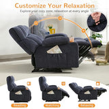 Sofetura Loveseat Recliner Sofa, Big Large Reclining Sofa with Cup Holders & Side Pockets, Traditional 2-Seater Manual Recliner Couch for Living Room, RV, Home Theater, Oversized (Fabric, Blue)