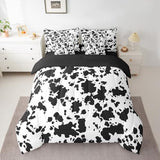 Erosebridal Cow Print 7 Piece Bed in a Bag King,Milk Cow Cattle Bedding Set Bed Sheets for Kids Teens Adults,Wild Animal Farmhouse Comforter Set,Black White Bull Cowhide Sheet Set with Comforter Erosebridal