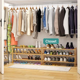 viewcare 3-Tier Long Shoe Rack, Bamboo Wood Shoe Rack for Closet, Entryway & Hallway, Stackable | Beautiful | Functional | Sturdy viewcare