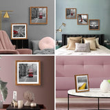 12x12 Picture Frames Solid Wood Display Pictures 10x10 or 8x8 with Mat or 12x12 without Mat - Each 12x12 Inch Square Photo Frames with 2 Mats Wooden Tiblue