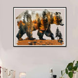 MOMDEDP Forest Bear Diamond Art Kits for Adults,DIY 5D Diamond Painting Kits for Beginners, Round Full Drill Diamond Dots Paintings,Diamonds Pictures Gem Art for Adults Crafts Home Decor 12x16inch MOMDEDP