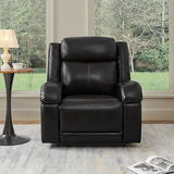 Watson & Whitely Genuine Leather Power Recliner Chairs for Adults, Wall Hugger RV Recliner with Power Headrest & Charging Ports, Electric Recliner Sofa Chair for Living Room, Black