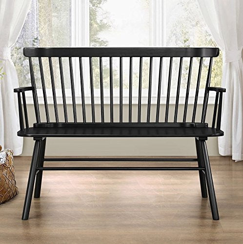 Jerimiah Black Wood Spindleback Bench by Crown Mark