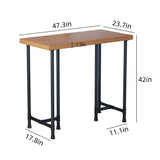 Industrial Pipe Counter Height Dining Table with Solid Wood Top - Versatile Pub and Laptop Table for Modern Spaces HEONITURE
