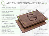 Walnut Artisan Personalized Cutting Boards, Custom Anniversary or Housewarming Gift Idea, Wood Engraved Charcuterie Board for Couples and Newlyweds, Initial Design 050 Walnut Artisan Gallery
