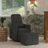 DaVinci Olive Upholstered Swivel Glider with Bonus Ottoman in Dark Grey, Greenguard Gold & CertiPUR-US Certified DaVinci
