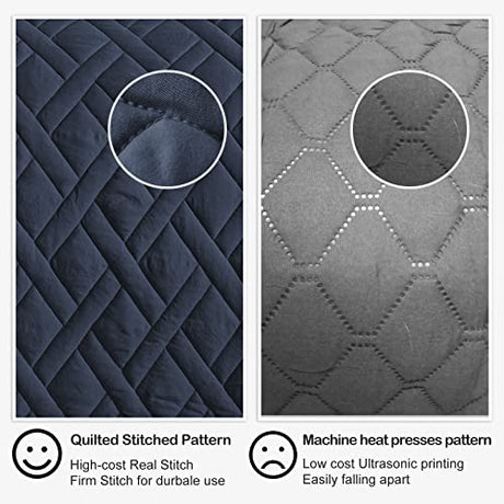 HORIMOTE HOME Quilt Set King Size Navy Blue, Classic Geometric Diamond Stitched Pattern, Ultra Soft Lightweight Bedspread Coverlet for All Season 3 Pieces(1 Quilt and 2 Pillow Shams) HORIMOTE HOME