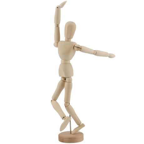 YUENPUN 6 PCS 5.5 Inch Poseable Wood Mannequin Doll, Wood Drawing Mannequin, Wood Art Mannequin Model with Base, Articulated Wood Figure Human Model for Decor, Painting, Gift YUENPUN