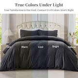 PURE ERA Jersey Knit Duvet Cover Set 100% T-Shirt Cotton Super Soft Comfy 3pc Bedding Set with Zipper Closure (Heather Charcoal Grey, Queen) PURE ERA