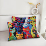 HOSIMA Cat Quilt Bedding Set King Size,Various Different Cats Print Cute Bedding for Kids Adults Room Decor,Animal Themed Plaid Patchwork Quilt with 2 Pillowcases for All Seasons. HOSIMA