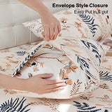 JSD Boho Floral Printed Sheet Set King Size, 4 Piece, Soft Botanical Pattern Microfiber Sheets Extra Deep Pocket JSD