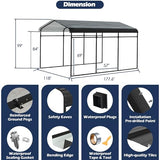 Xilingol Metal Carport, Heavy Duty Carport Canopy with Galvanized Steel Frame and Roof, Outdoor Storage Shed, Car Tent Garage Shelter for Pickup, Truck, Boat and Tractor (10x15 FT Black) Xilingol
