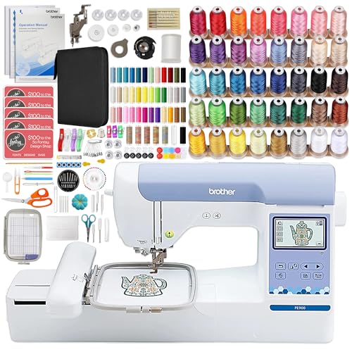 Brother PE900 5" x 7" Embroidery Machine with Embroidery Threads & Accessory Kit