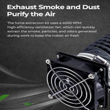 Smoke Exhaust Kit with Fan 4000RPM and Pipe, DIY for Skouphy Laser Engraver Enclosure, A1/A1 mini Enclosure, and Most Enclosure Cover Needed Filter Assembly Cregrant3D
