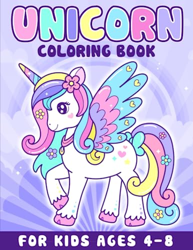 Unicorn Coloring Book for Kids Ages 4-8: Cute Unicorn Coloring Book for Kids WoodArtSupply