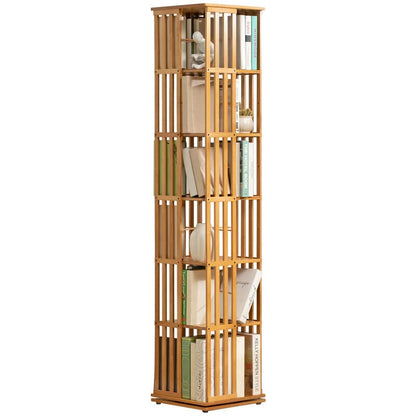 Bamboo 360° Rotating Bookshelf – Stylish Storage Rack for Home and Office - WoodArtSupply