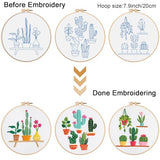Louise Maelys 3 Sets Cactus Embroidery Kits for Beginners,Cross Stitch Kit for Adults,Crewel Starters Needlepoint with Plants Pattern, Hoop and Instruction