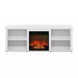 Furinno Classic 70 Inch TV Stand with Fireplace, Solid White Furinno
