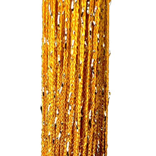 Atsweetlife Door String Curtain Doorway Beads Curtains,Hanging Room Divider Beaded Decor Hippie Glitter Fringe Panel Closet Window Doors Sequin Sheer Boho Doors Tassel (Gold) Atsweetlife
