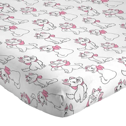 Jay Franco Kids Sheet Set with Fitted, Flat Sheets & Pillow Cover - Ultra-Soft Bedding with Pillowcase for Room Decor, White - Aristocats, 3 Piece Twin Jay Franco