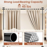 SUNALLY Room Divider Curtain Rod, No Drilling Room Separator for Space Partition Adjustable 4-10ft(H) 28-70inch(W) Heavy Duty Temporary Wall Divider Floor to Ceiling Tension Rod, Black SUNALLY