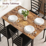 Garvee 5-Piece Kitchen Dining Room Table Chair Set for Small Space, Indoor Modern Dinette Set for 4, Square Dinner Table Set for Dinette, Breakfast (Retro Brown) Garvee