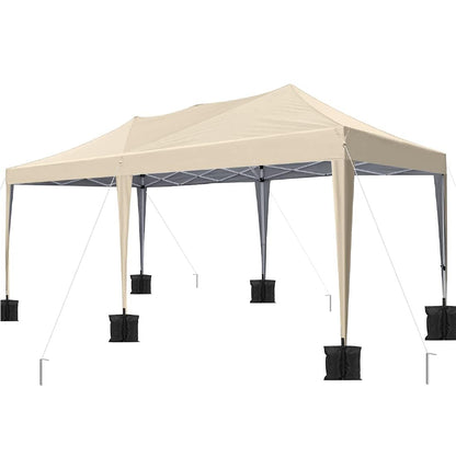 Quictent 10x20 ft Ez Pop up Canopy Tent Instant Shelter Party Tent Outdoor Event Gazebo Waterproof with 6 Sand Bags