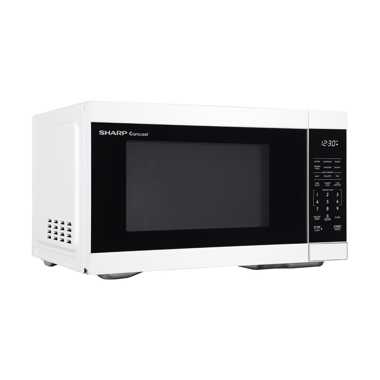 SHARP SMC1161KW Oven with Removable 12.4" Carousel Turntable, Cubic Feet, 1000 Watt Countertop Microwave, 1.1 CuFt, White Sharp