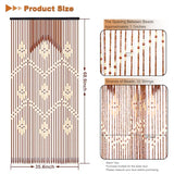 DouSeiAi Natural Wood and Bamboo Beaded Curtain Room Divider, 32 Strands Hanging Doorway Decor for Bedroom, Porch, Living Room, 35 x 69 Inches DouSeiAi