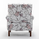 Container Furniture Direct Classic Accent Armchair with Birch Wood Frame and Comfortable Rolled Armrests, Arm Chairs for Living Room, Bedroom and Office Decor, 03 Printed Fabric Container Furniture Direct