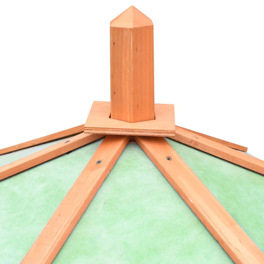 vidaXL Solid Pine and Fir Wood Chicken Cage - Large Poultry Coop with Iron Wire Window, Upward Panel for Egg Collection and Easy-Climb Ramp, Brown & Green - 49.6"x46.1"x49.2" vidaXL