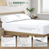THREAD SPREAD 100% Organic Cotton Sheets Twin Size - 3 PC Organic Cotton Twin Size Percale Weave Sheet Set, Soft, Cooling, Crisp & Breathable, 16" Deep Pocket Bedding Set for Dorm Room - White THREAD SPREAD