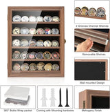 ASmileIndeep Military Challenge Coin Display Case Holder Shadow Box Solid Wood for Wall Mounted with HD Glass Door Military Coin Rack with Removable ASmileIndeep