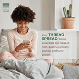 THREAD SPREAD 100% Organic Cotton Sheets Twin Size - 3 PC Organic Cotton Twin Size Percale Weave Sheet Set, Soft, Cooling, Crisp & Breathable, 16" Deep Pocket Bedding Set for Dorm Room - Blush THREAD SPREAD