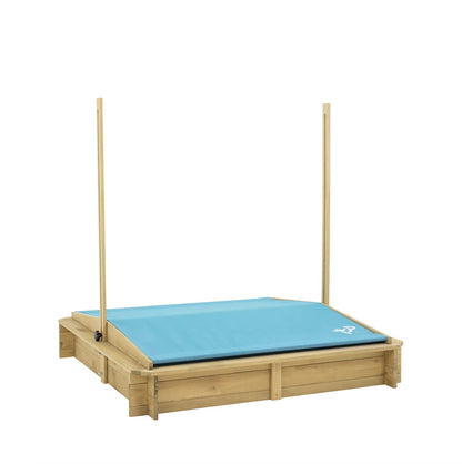 TP Toys, Wooden Sandpit with Sun Canopy, Large Outdoor Play Area with Canopy for Shade, Premium Sand Pit for Kids, Ideal for Gardens, Parks and Playgrounds, 118 x 118 x 120cm, Ages 2 Years+ - WoodArtSupply