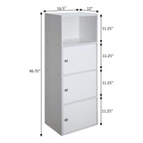 Convenience Concepts 3 Door Xtra Storage Cabinet with Shelf, White Convenience Concepts