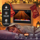 RELAX4LIFE 23’’ Electric Fireplace Wall Mounted - Recessed Fireplace Heater w/6 Adjustable Flame, 5 Brightness, Overheat Protection, Remote Control, Timer, Electric Fireplace Inserts, 1500W (Black) RELAX4LIFE