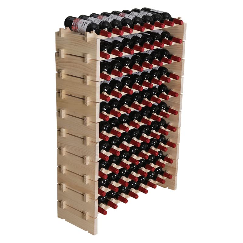 fdjamy Wine Rack Cabinet Wooden Freestanding for Floor Stackable Storage Wine Bottle Holder (80 Bottles) (JJ) fdjamy
