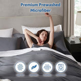 Hearth & Harbor Full Duvet Cover Set - Full Soft Prewashed Dark Grey Duvet Cover, 3 Piece Set with Zipper Closure, 1 Duvet Cover 80x90 inches and 2 Pillow Shams Hearth & Harbor