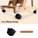 Professional H-Frame Studio Easel, Beech Wood, Height-Adjustable with Wheels, Storage Box, 73-Inch Canvas Capacity (Nature) Generic