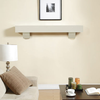 Duluth Forge 60-Inch Fireplace Shelf Mantel with Corbels - Antique White Finish