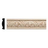 419-4WHW Unfinished White Hardwood Flower Blossom Embossed Trim Moulding ORNAMENTAL