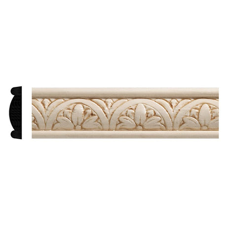 419-4WHW Unfinished White Hardwood Flower Blossom Embossed Trim Moulding ORNAMENTAL