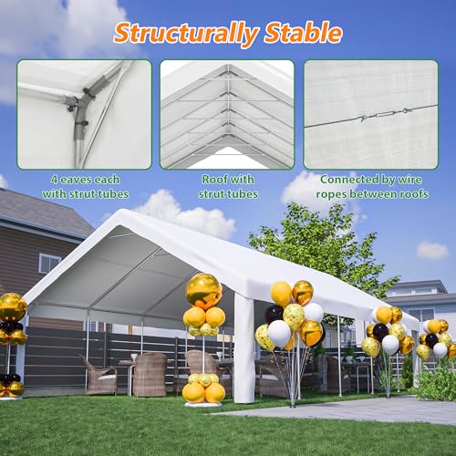 20' x 32' Party Tent with Removable Sidewalls & Alloy Steel Frame, Commercial Waterproof Outdoor Canopy Gazebo with 3 Storage Bags for Weddings, BBQ, Camping Rueekfil