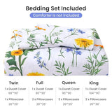 Mooreeke Duvet Cover Queen Size, 3 Piece Dandelion Floral Duvet Cover Set with Zipper Closure, Soft & Breathable Microfiber Botanical Patterned Bedding Set with 4 Corner Ties and 2 Pillow Shams Mooreeke