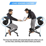Topeakmart Ergonomic Kneeling Chair Improve Posture & Neck Pain Home Office Desk Chairs Flexible Seating Rolling Adjustable Stool Topeakmart