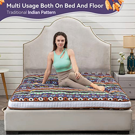 Dr.Futon Japanese Floor Futon Mattress Extra Thick Folding Roll Up Bed Topper Mat for Guest,Lounger and Tavel Dr.Futon