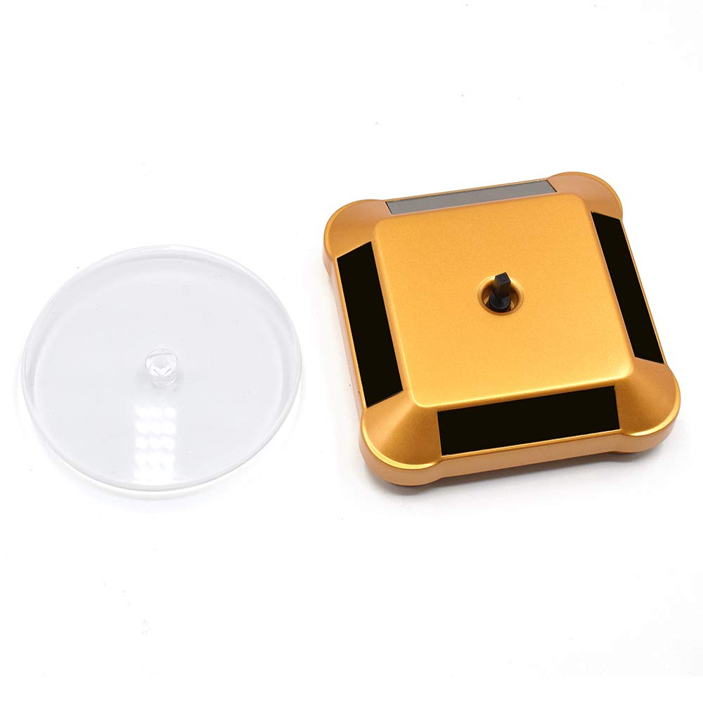FASTTOBUY Solar Display Stand Turntable, Double Used Rotating Display for UV Resin Curing Light LCD/SLA/DLP 3D Printer Solar Power Jewelry Spinner Watch Hobby Collection Shelf FASTTOBUY